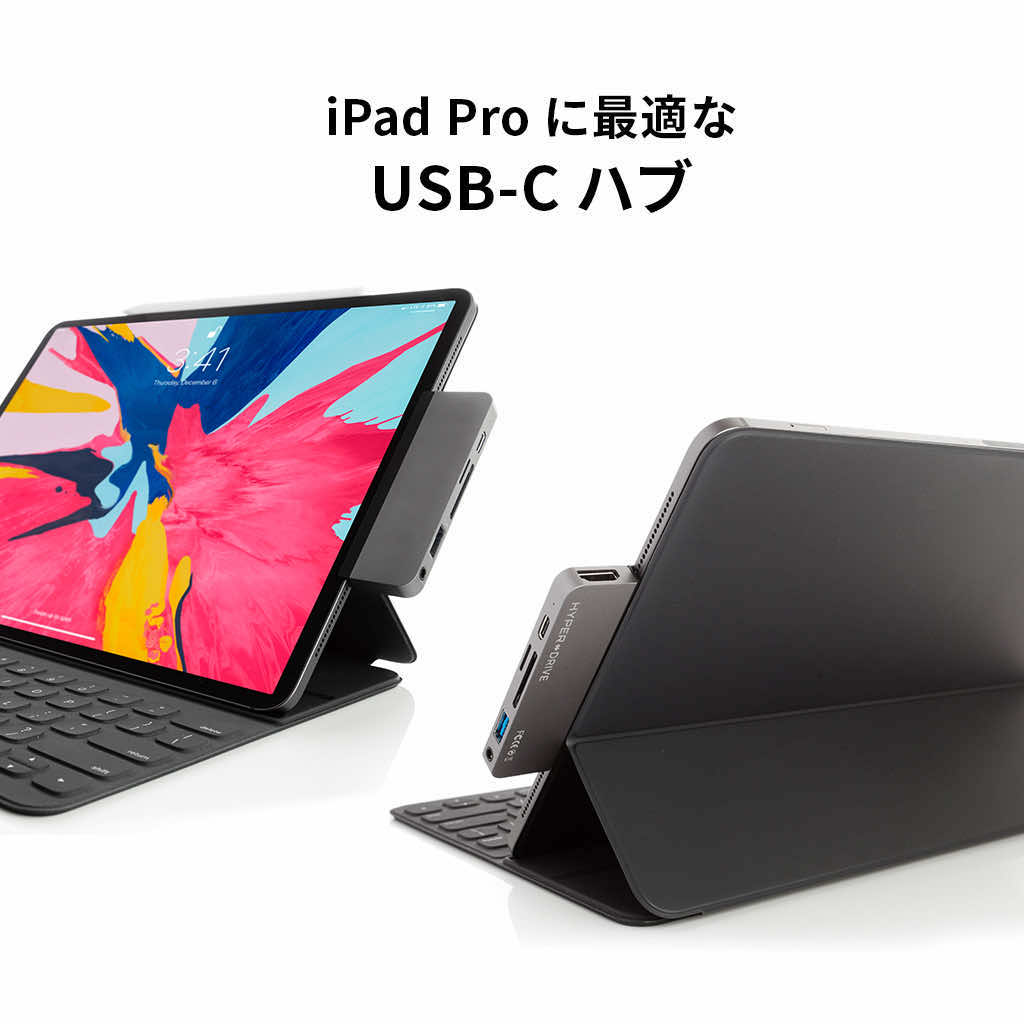 HyperDrive iPad Pro 6-in-1 USB-C Hub スペースグレー｜boworld｜03
