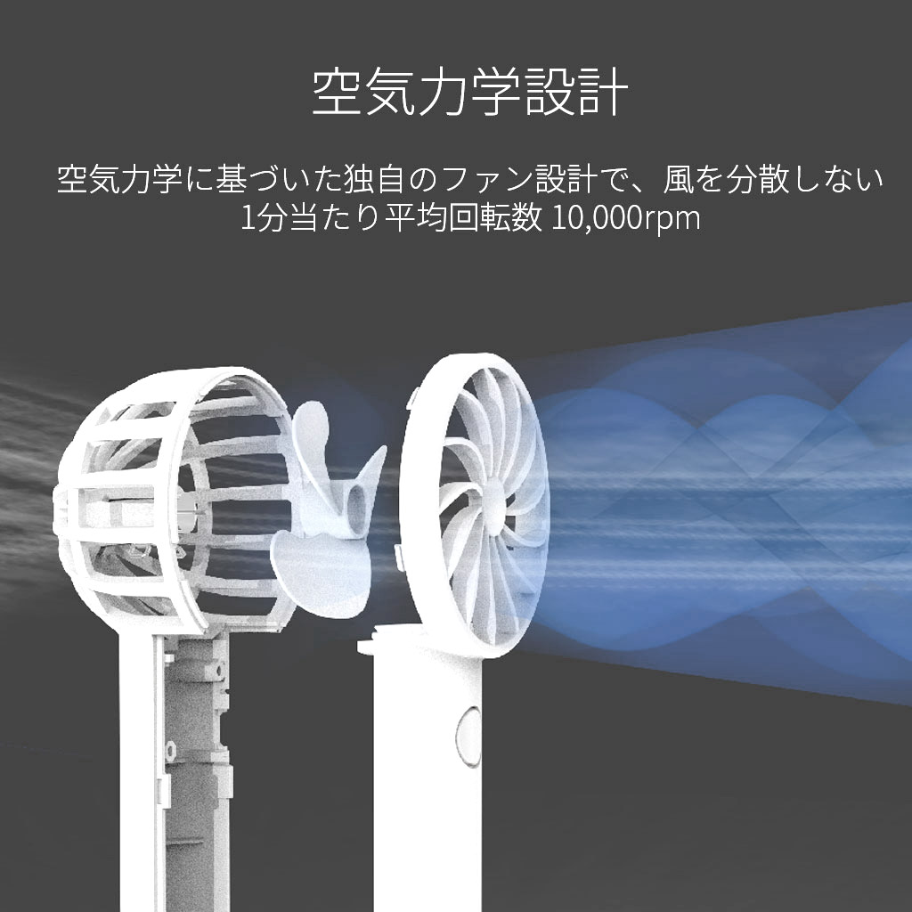 BLUEFEEL PRO+ 超小型ヘッド ポータブル扇風機 スペースグレー｜boworld｜11