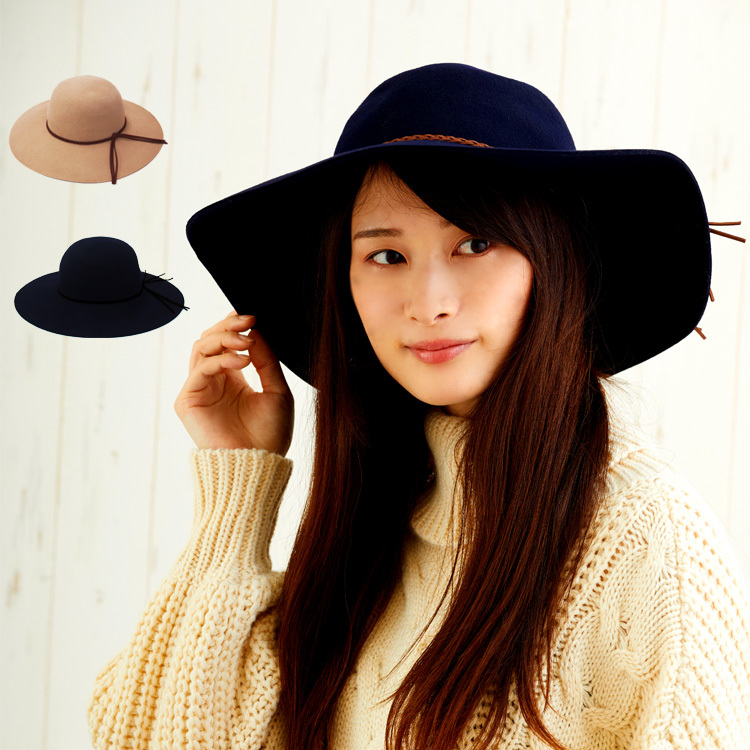 帽子 レディース 秋冬 ハット フェルト女優帽 スエードフリンジ ガルボ