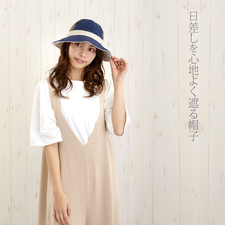 リネン&コットン素材 帽子トワリーハット レディース rinon dot 布帛