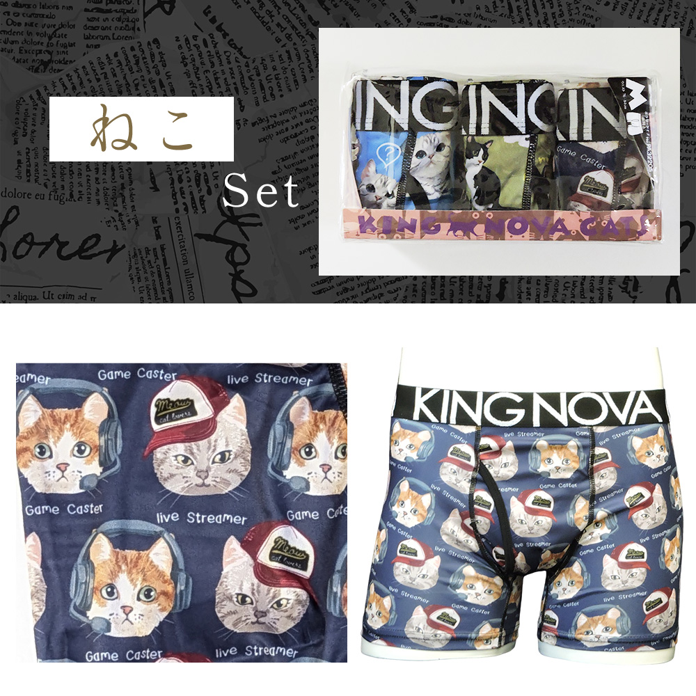 3枚セット】 ボクサーパンツ メンズ 前あき M L LL KING NOVA