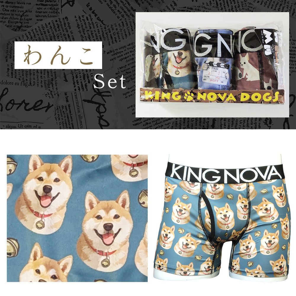3枚セット】 ボクサーパンツ メンズ 前あき M L LL KING NOVA