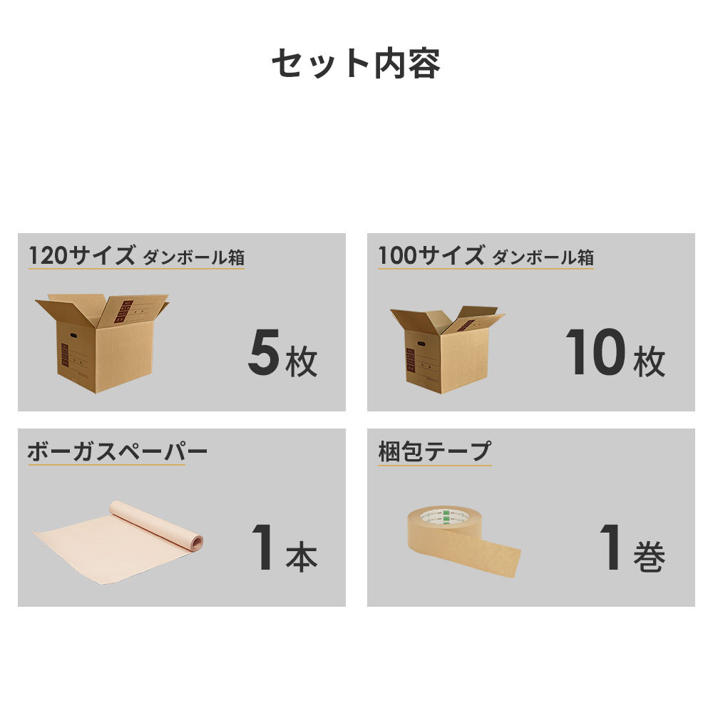 ダンボール 引越しセットS 1〜2人用 (ダンボール箱 15枚、緩衝紙