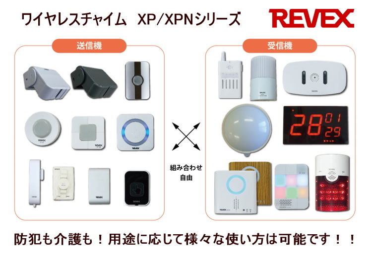 市場 リーベックス XPN120 ワイヤレスチャイム カラーLEDライト受信機 Revex 送信機は別売