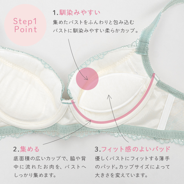 【新品未使用】ブラデリスNY step2 サイズ75D BRADELIS NewYork ブラ ブラジャー下着 補正 脇高 育乳