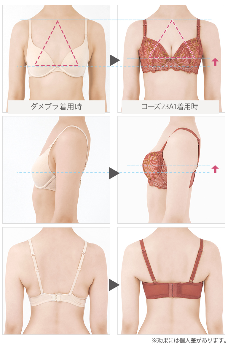 ブラ 谷間 育乳ブラ ブラジャー下着 補整 補正 バストアップ BRADELIS bradelis BRNY ブラデリス ローズステップ2ブラ23A1 ローズタイプ 0417slの画像