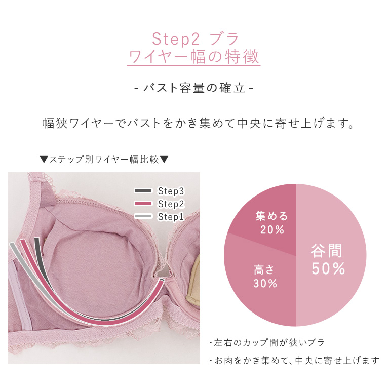 ブラ ブラジャー 下着 育乳 補正 谷間 バストアップ BRADELIS bradelis BRNY ブラデリス ベルステップ2ブラ24A1 ベルタイプ 0620slの画像
