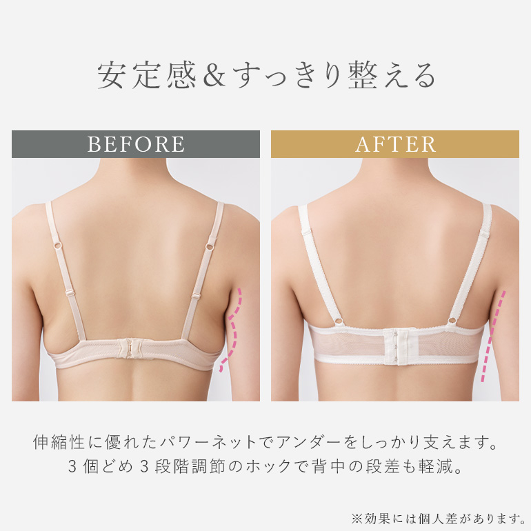 育乳ブラ ブラジャー レディース ブラ 下着 脇高 補正 バストアップ 谷間 レース BRADELIS ブラデリス ジャスミンステップ1ブラ25A1 ジャスミンタイプの画像