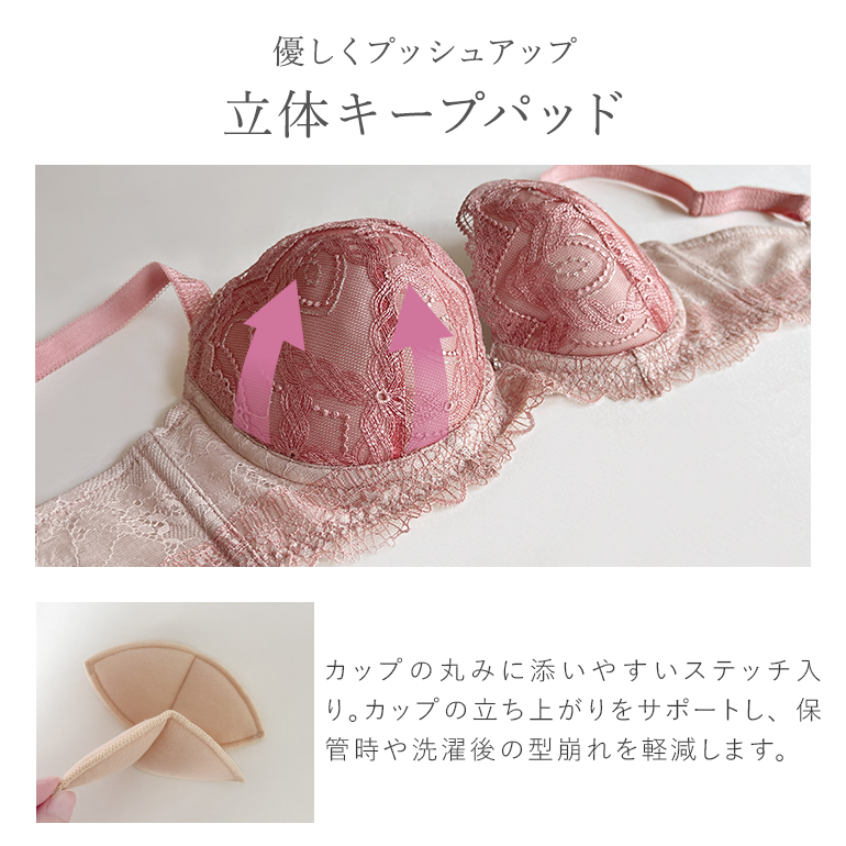 育乳ブラ ブラジャー ブラ 下着 脇高 バストアップ グラマー 大きいサイズ 育乳 補整 補正 谷間 BRADELIS ブラデリス ベルステップ2ブラ25A1 ベルタイプの画像