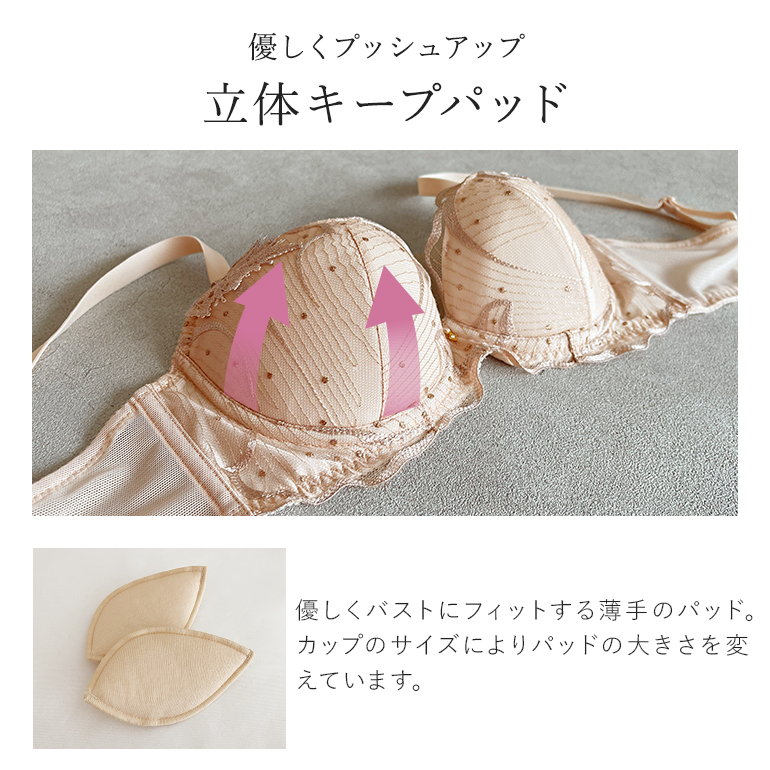 ブラジャー 下着 脇高 補整 補正 谷間 育乳 ブラ バストアップ レース BRADELIS bradelis BRNY ブラデリス ローズステップ2ブラ25A1 ローズタイプの画像