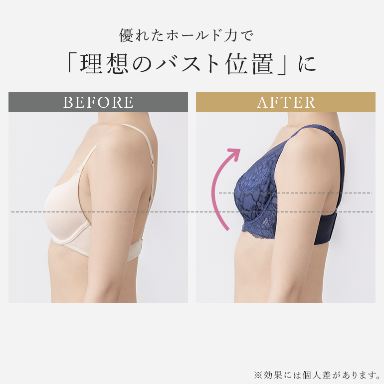 育乳ブラ ブラジャー グラマー ブラ 脇高 胸を小さくみせるブラ 大きいサイズ 下着 補整 補正 BRADELIS ブラデリス レーシィミニマイザーブラ25A1 リリータイプの画像