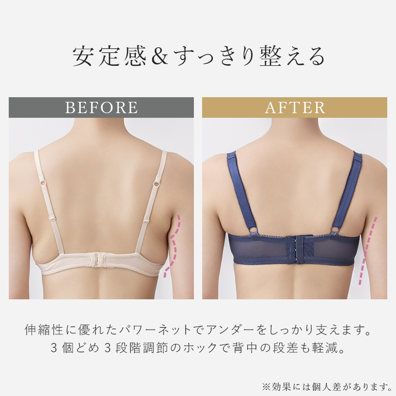 育乳ブラ ブラジャー グラマー ブラ 脇高 胸を小さくみせるブラ 大きいサイズ 下着 補整 補正 BRADELIS ブラデリス レーシィミニマイザーブラ25A1 リリータイプの画像