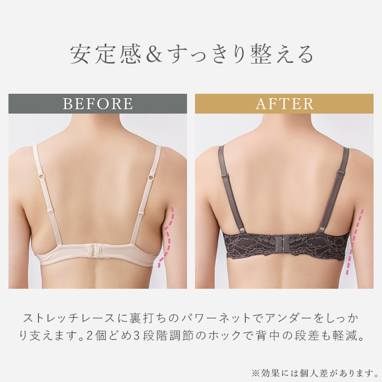 ブラジャー ブラ 下着 補整 補正 脇高 脇肉 はみ肉 育乳 寄せ上げ バストアップ レース bradelis ブラデリス ウェンディステップ1ブラ25A1 ウェンディタイプの画像