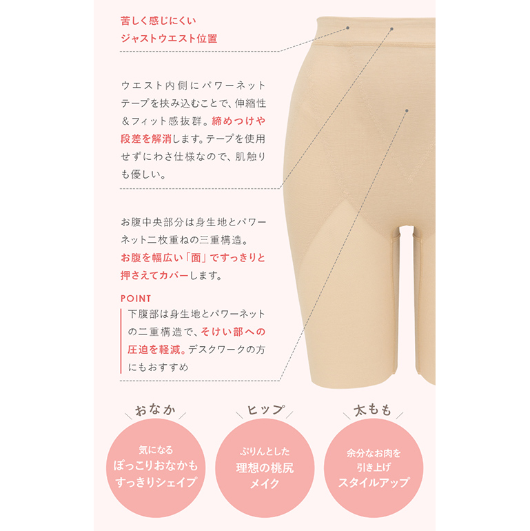 ガードル ショーツ レディース 下着 一枚履き 補整 補正 ヒップアップ 骨盤矯正 おしりが桃パンツ 日本製 ブラデリス おしりが桃メリハリキープガードル 定番 | BRADELIS NewYork | 09