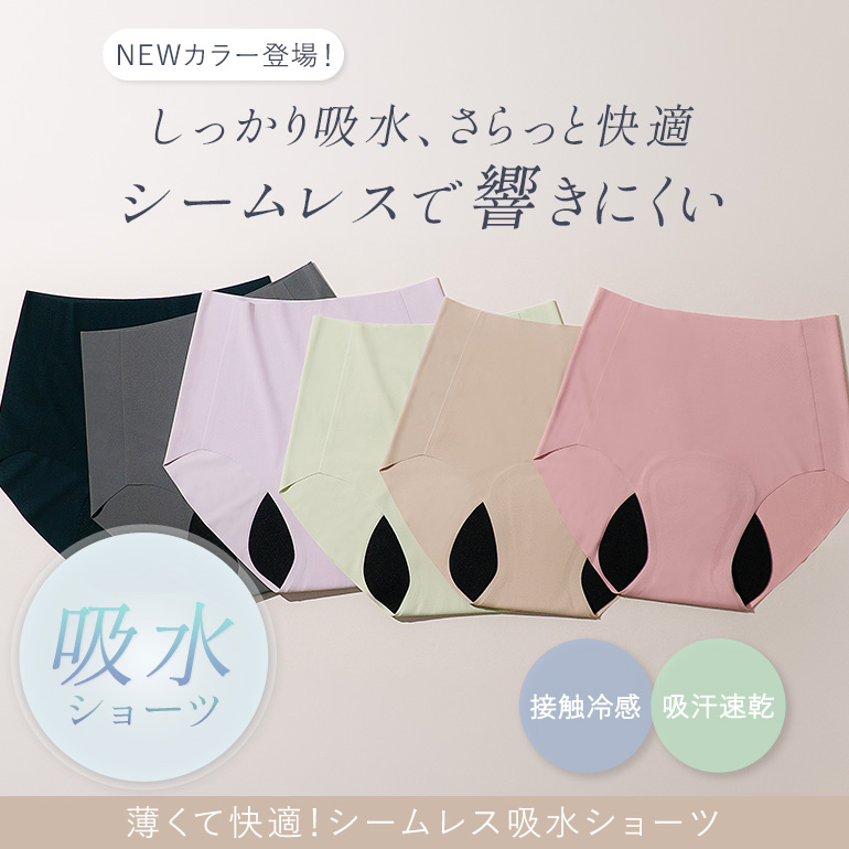 ショーツ パンツ レディース サニタリー 下着 綿 吸水 消臭 抗菌 尿漏れ シームレス 深履き 通気性 peace QVC ブラデリス 薄くて快適!シームレス吸水ショーツ26 関連画像3