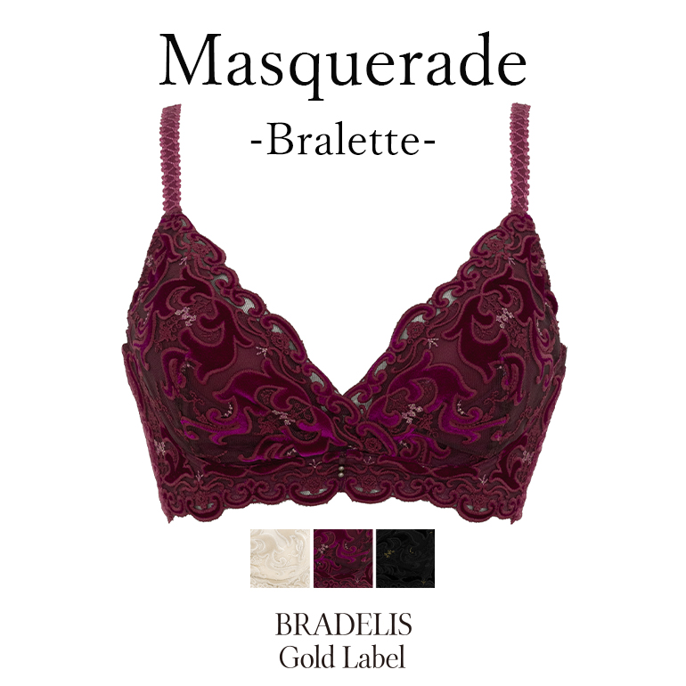 ブラ ノンワイヤー ランジェリー ブラデリスニューヨークゴールドレーベル Masquerade Bralette  BRADELIS Gold Label BRNY SALE 返品交換 0303slgl