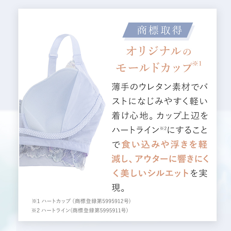 ノンワイヤー ブラジャー ナイトブラ 接触冷感 秋 脇高 補正 下着 バストアップ ブラデリス フローラルフィットノンワイヤーブラ オンラインストア限定 爆買の画像