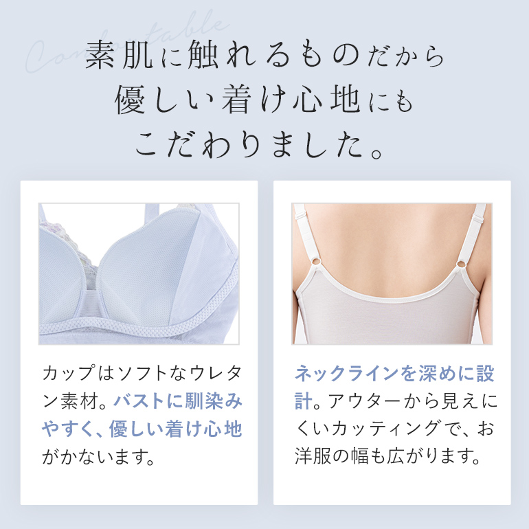 ノンワイヤー ブラジャー ナイトブラ 接触冷感 秋 脇高 補正 下着 バストアップ ブラデリス フローラルフィットノンワイヤーブラ オンラインストア限定 爆買の画像