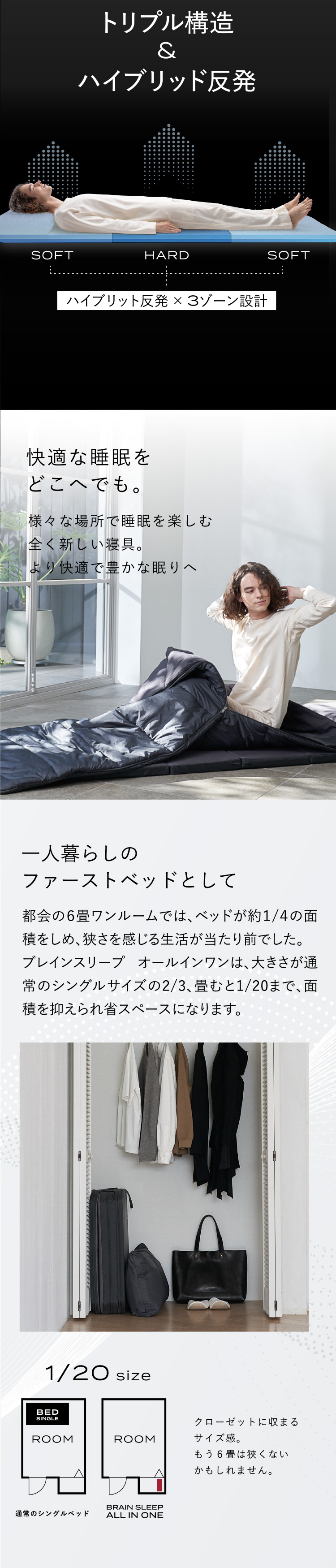 ブレインスリープ オールインワン 寝具 収納 コンパクト 洗える 枕