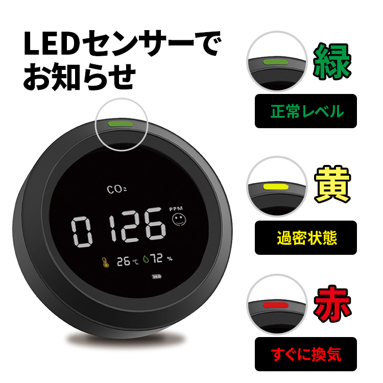 在庫あり！TOAMIT 東亜産業 （ 二酸化炭素濃度測定器 AIR MONITOR1 ）アラームLEDでお知らせ　CO2マネージャー　CO2センサー  CO2濃度測定器