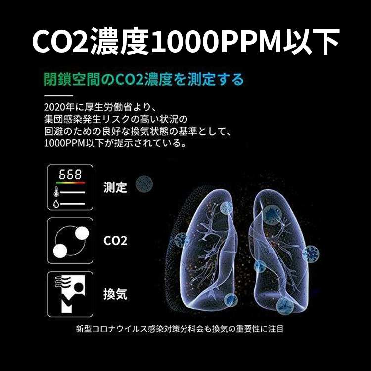 二酸化炭素濃度測定器 TOAMIT 東亜産業 エアモニター1 アラームLEDで