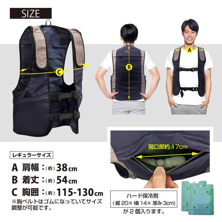BR-867-JM [防炎] 全面型水冷ベスト(全面循環型) フルセット：ウェア