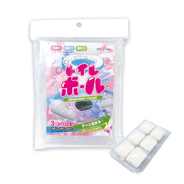BR-957 Ag抗菌性凝固剤 非常用トイレ トイレボール6個入りパック 溶けて固まる 台風や地震などの自然災害時 避難時に |  | 02
