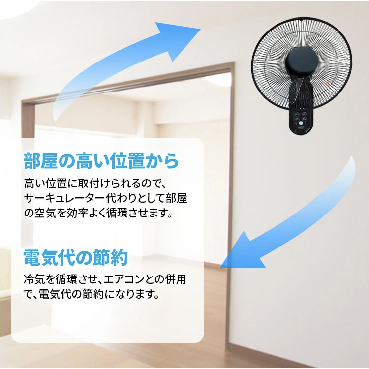 TEKNOS（テクノス） TEKNOS 30cm壁掛けフルリモコン扇風機 KI-W306RK
