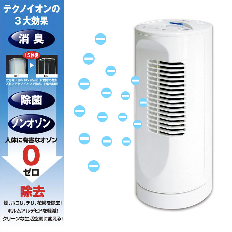 TEKNOS テクノス ミニタワー扇風機 MI-107 テクノイオン搭載 タワーファン タイマー 首振り イオン発生機能付き ファン サーキュレーター | TEKNOS | 01