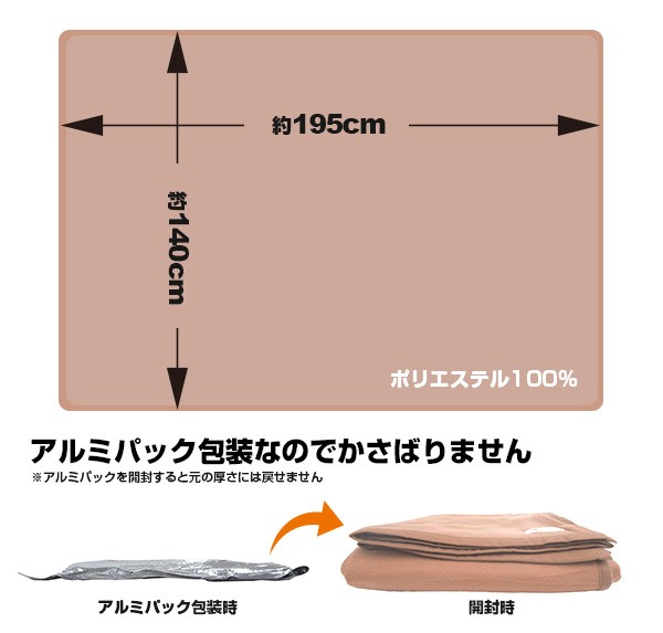 日本製 災害用パック毛布 1枚 約140×195cm 1.3kg 日本防炎協会認定