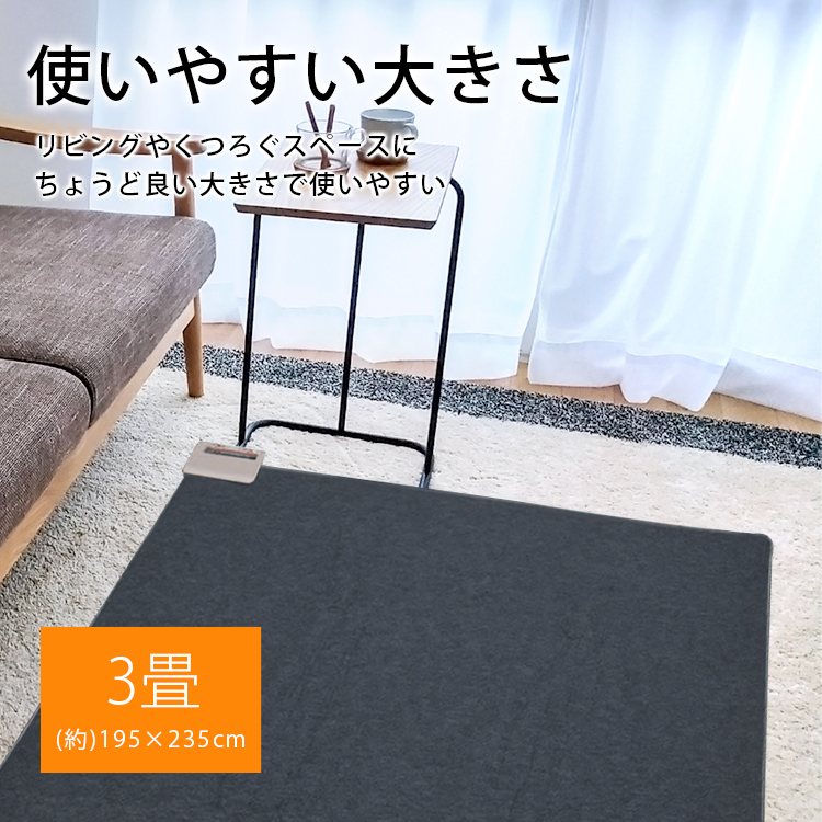 TEKNOS（テクノス） TEKNOS TWB-3500J 防音 厚手 ホットカーペット 3畳