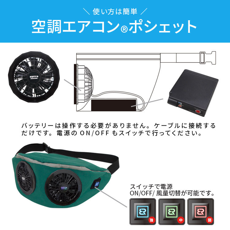 実用新案取得済 ボディファン §BR∞空調 ウエスト クーリング