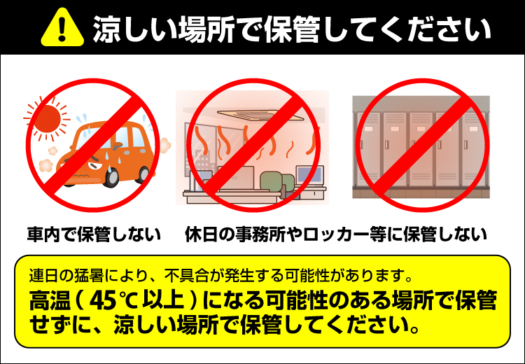 高温に注意