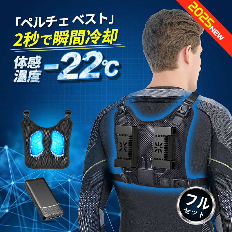 ペルチェベスト 冷却ベスト 空調作業服 10000mAh 大容量