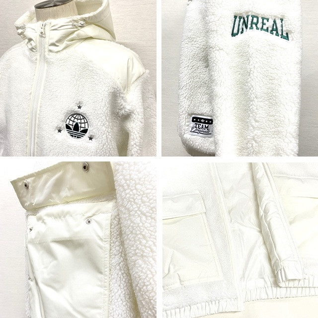 adidas Originals MC シェルパジャケット （ホワイト/グリーン