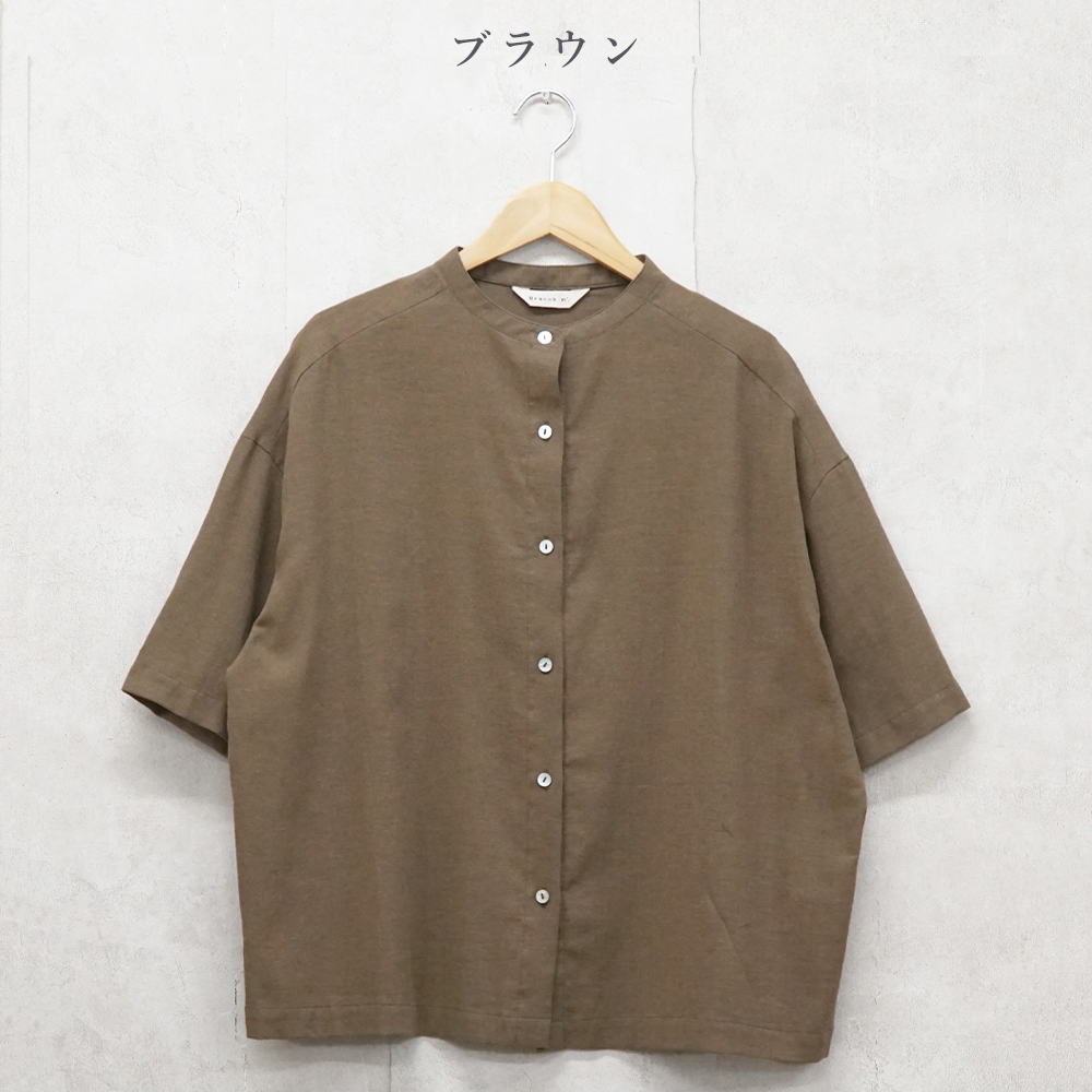 ブランチエム　未使用リネン  半袖シャツ 総柄シアー半袖シャツ(ブラウス・シャツ) | MICHEL KLEIN HOMME