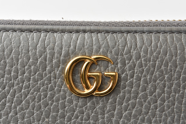 GUCCI グッチ　財布 ダブルG バイカラー ミディアム ウォレットブラック レザー＆GG