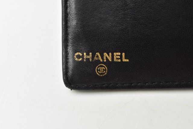 シャネル 財布 中古 CHANEL がま口式 折財布 キャビアスキン ココ