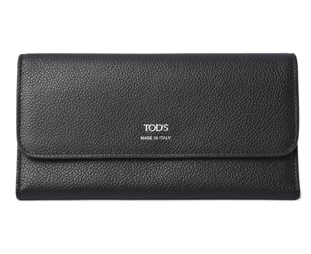 トッズ 財布 三つ折り TOD'S 長財布 レザー ブラック/ピンク : 220315