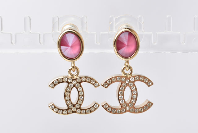 【美品】CHANEL ピアス ピンクストーンとCCマーク 23B☆細やかなデティール◎シャネルピンクストーンCCピアス (CHANEL