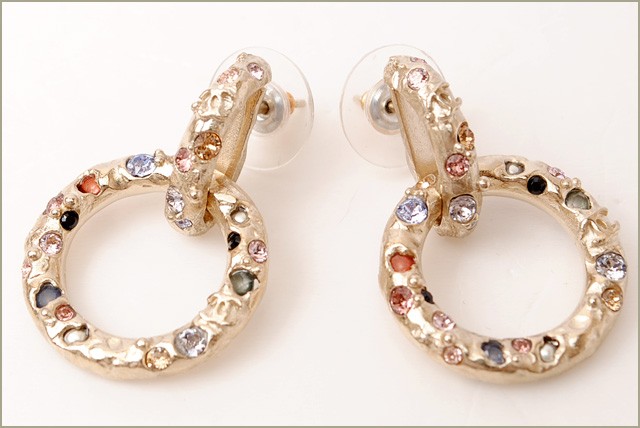 CHANEL シャネル ピアス CCマーク ブラック/シルバー