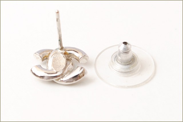 CHANEL シャネル ピアス CCマーク ブラック/シルバー