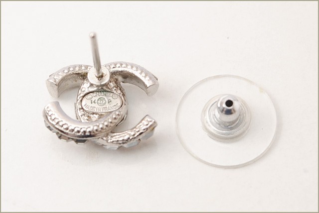 CHANEL シャネル ピアス CCマーク ブラック/シルバー