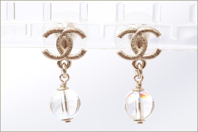 CHANEL シャネル ピアス CCマーク ブラック/シルバー