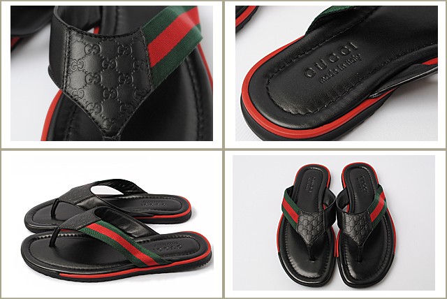 グッチ メンズ サンダル GUCCI グッチシマ GG柄/ブラック 268670 A9LA0