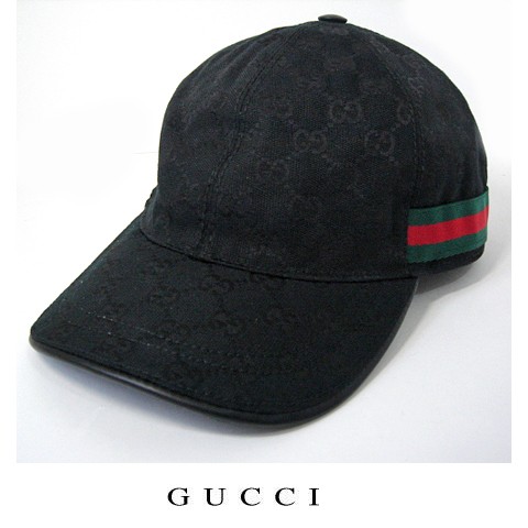 グッチ GUCCI ベースボールキャップ・帽子 GGブラック レッド×グリーン 200035