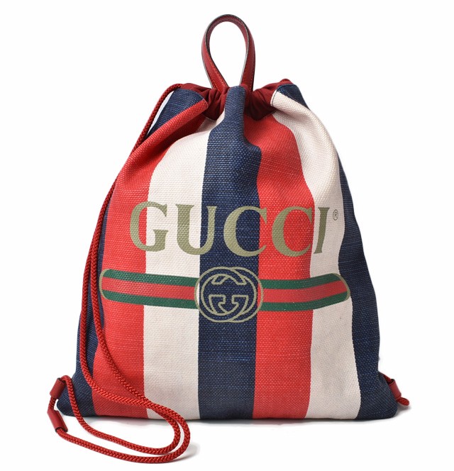 グッチ バックパック/ドローストリング GUCCI ストライプ キャンバス