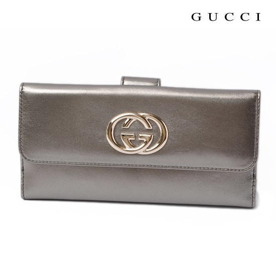 グッチ　GUCCI　折財布　メタルバー　GGベージュ/ピンク　ピンク×カーキ×ブルーライン　181669　