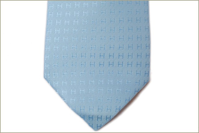 HERMES エルメス ネクタイ 030189T BLUE/ブルー系 Hロゴ シルク