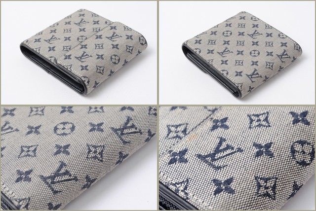　廃盤　ルイヴィトン モノグラムミニ　折り財布　ダークブルー　M92439　